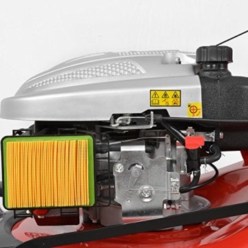 HECHT Benzin-Rasenmäher 5534 SWE Benzin-Mäher mit Elektro-Start Funktion (6 PS Motorleistung, 51 cm Schnittbreite, 7-fache Schnitthöhenverstellung 25-75 mm, 60 L Fangsack) - 