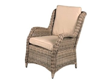 2er Set Polyrattan Sessel beige grau inkl Kissen Gartenstuhl Esszimmer hochwertig Polyrattansessel 2 Stück - 