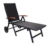 Alu Sonnenliege Gartenliege Rattanliege Rollliege Relaxliege Rollenliege Liege -