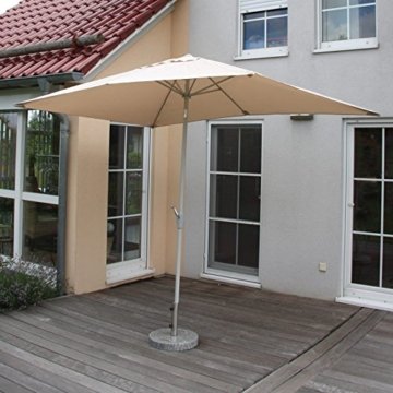Alu Sonnenschirm Gartenschirm N23, 2x3m, rechteckig, neigbar, rostfrei ~ creme - 