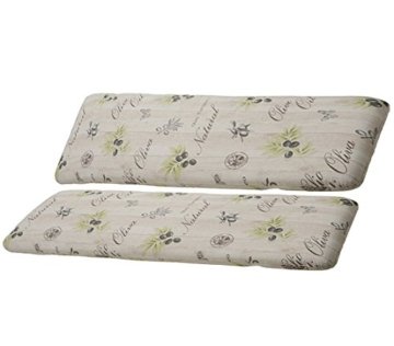 Dehner Bankauflage mit Rückenpolster, Olive 2-Sitzer, je ca. 120 x 45 x 6 cm, Baumwolle/Polyester, beige/braun -