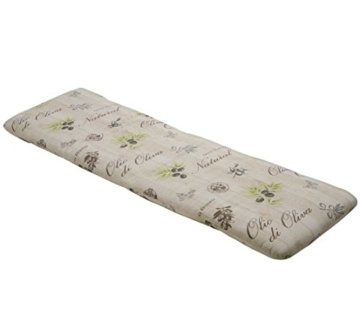 Dehner Bankauflage mit Rückenpolster, Olive 3-Sitzer, je ca. 150 x 45 x 6 cm, Baumwolle/Polyester, beige/braun - 