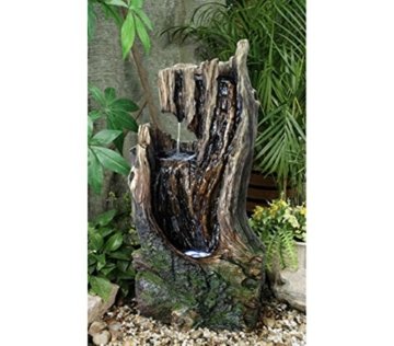 Dehner Brunnen Foresta mit LED Beleuchtung, grau, ca. 65 x 29 x 37 cm, Polyresin - 