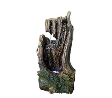Dehner Brunnen Foresta mit LED Beleuchtung, grau, ca. 65 x 29 x 37 cm, Polyresin -