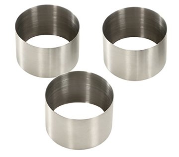 Dehner Dessertringe 3er Set, Ø 7.5 cm, Höhe 5 cm, Edelstahl, silber - 
