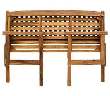 Dehner Gartenbank Lucy, 2-Sitzer, klappbar, ca. 120 x 91 x 54 cm, FSC Akazienholz, geölt, natur - 
