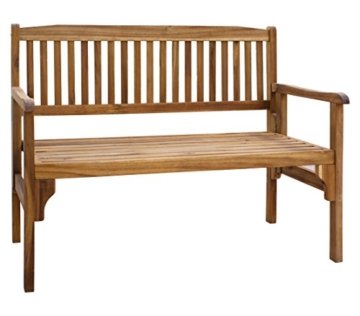 Dehner Gartenbank Lucy, 2-Sitzer, klappbar, ca. 120 x 91 x 54 cm, FSC Akazienholz, geölt, natur -