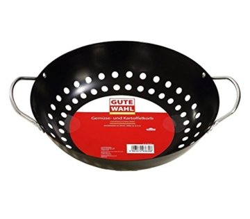 Dehner Gute Wahl Grillzubehör Gemüse- und Kartoffelkorb, Ø 28 cm, Höhe 6.5 cm, Metall, schwarz -