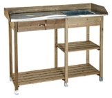 Dehner Gute Wahl Holzpflanztisch Calgary, ca. 117 x 91 x 45 cm, Holz, braun -