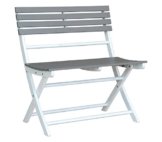 Dehner Klappbank Ahaus, 2-Sitzer, ca. 82 x 80 x 53.5 cm, FSC Akazienholz, grau/weiß -
