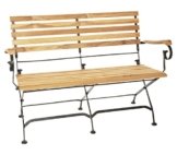 Dehner Klappbank Peru, 2-Sitzer, ca. 117 x 56 x 88 cm, FSC Teakholz, natur -