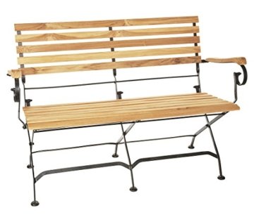 Dehner Klappbank Peru, 2-Sitzer, ca. 117 x 56 x 88 cm, FSC Teakholz, natur -