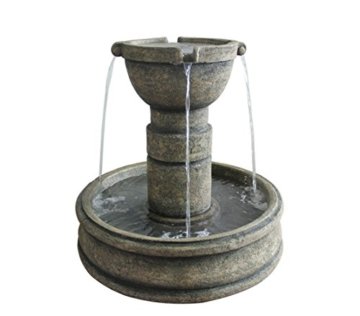 Dehner Polyresin Brunnen Verona mit LED Beleuchtung, ca. 75 x 77 x 77 cm, 16 kg -