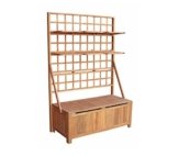 Dehner Regal mit Aufbewahrungsbox, ca. 180 x 124 x 53 cm, FSC Akazienholz, natur -