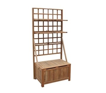 Dehner Regal mit Aufbewahrungsbox, ca. 180 x 53 x 83 cm, FSC Akazienholz, natur -