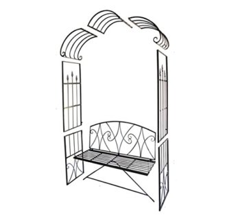 Dehner Rosenbank Mila, ca. 241 x 135 x 48 cm, Metall, anthrazit - 
