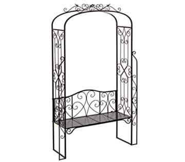 Dehner Rosenbank Nostalgie, ca. 220 x 130 x 41 cm, Metall, schwarz -