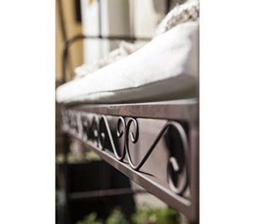 Dehner Rosenbank Sonja, ca. 223 x 115.5 x 45.5 cm, braun, Metall - 