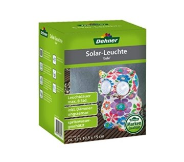 Dehner Solarleuchte Eule, ca. 15 x 12 x 10.5 cm, Polyresin, bunt - 