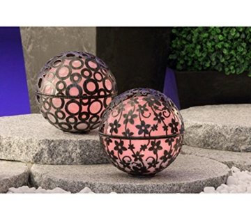 Dehner Solarleuchte Kugel Blume mit Farbwechsel, Ø 15 cm, Metall - 