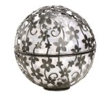 Dehner Solarleuchte Kugel Blume mit Farbwechsel, Ø 15 cm, Metall -