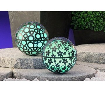 Dehner Solarleuchte Kugel Blume mit Farbwechsel, Ø 15 cm, Metall - 