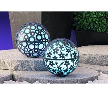 Dehner Solarleuchte Kugel Blume mit Farbwechsel, Ø 15 cm, Metall - 