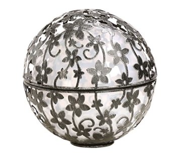 Dehner Solarleuchte Kugel Blume mit Farbwechsel, Ø 15 cm, Metall -