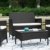 EBS® Polyrattan Gartenmöbel set Gartengarnitur Sitzgruppe Lounge Garnitur 1 Tisch 3 Stühle Weiß Sitzkissen - 