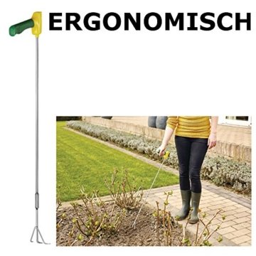 Eurosell - XXL Premium Kultivator Vertikulierer - ohne Bücken dank langem Stil - Pflanz Pflanzen Gabel - Ergonomischer Handgriff - perfekt auch für Senioren -