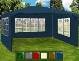 Festzelt blau Maui 3x4m Farbauswahl Seitenwände Rundbogenfenster Verankerbar Partyzelt Pavillon 12qm -