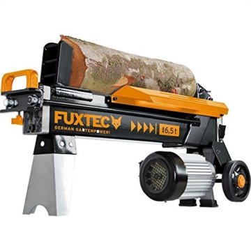 FUXTEC Holzspalter 6,5 t FX-HS16 liegend mit 230V Hydraulikspalter Langholzspalter Brennholzspalter 6,5 tonnen - 