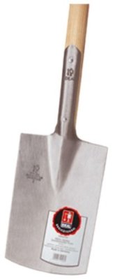 Gärtnerspaten Größe 2 Knopf-Griff poliert, 285 x 185 mm, 100 cm Stiel -