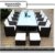 Gartenmöbel PolyRattan Essgruppe Tisch mit 8 Stühlen & 4 Hocker DEUTSCHE MARKE -- EIGNENE PRODUKTION Garten Möbel incl. Glas und Sitzkissen Ragnarök-Möbeldesign braun -