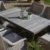 Gartenmöbel Set Como-6 Tisch ausziehbar Holzdekor mit 6 Sessel Rattan Polyrattan Geflecht -