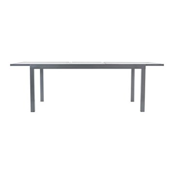Gartentisch ausziehbar Aluminium Glas grau Länge 180 bis 240 x Breite 100 cm - 