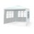 JOM 127134 Gartenpavillon 3 x 3 m, Durchmesser 24/18 mm, inklusive 4 Seitenwände, 3x Fenster, 1x Tür mit Reisverschluss, Material PE 110G, Metallgestänge beschichtet, Kunststoffverbinder, Wasserdicht, Heringe und Seile, weiß - 