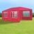 JOM Gartenpavillon 3 x 6 m, mit 6 Seitenwänden 110G PE, rot - 