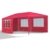 JOM Gartenpavillon 3 x 6 m, mit 6 Seitenwänden 110G PE, rot -