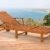 Lagos Gartenliege Holzliege mit Auflage in terrakotta - Bezug waschbar - 