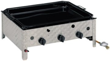Landmann Gasbräter 3 flammig mit Pfanne, Silber, 69,5 x 58,5 x 27 cm -