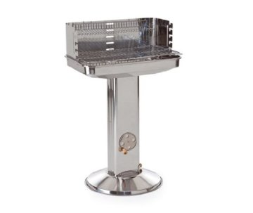 Landmann Holzkohle - Säulengrill, Silber, 57 x 49 x 90 cm -