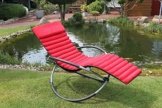 Leco 39398104 Schaukelstuhlkissen, 100 % Polyester in rot, Schaumstofffüllung, Nylongewebe in schwarz -