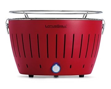 LotusGrill Holzkohlengrill Serie 340, Farbe feuerrot, 35 x 35 x 23,4 -