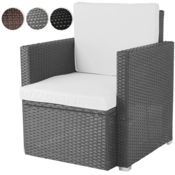Miadomodo Bequemer Loungesessel aus Polyrattan Gartenmöbel inkl. Sitzkissen -Farbwahl- Gartensessel -