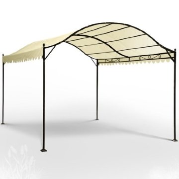 Miadomodo Garten Metall Pavillon in Beige Partyzelt aus Stahl ca. 3x4 m - 