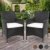 Miadomodo Polyrattan Gartenmöbel Rattanmöbel Stühle in 2er-Set - in der Farbe nach Ihrer Wahl (Schwarz) -