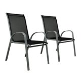 Nexos 2er Set Gartenstuhl Stapelstuhl Stapelsessel Hochlehner Terrasse anthrazit -