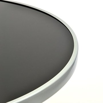 Nexos Bistrotisch mit Glasplatte klappbar Terrassentisch Gartentisch Glastisch schwarz - 