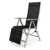 Nexos ZGC34464 Stuhl Liegestuhl Klappstuhl mit Fußstütze für Garten Terrasse, aus Aluminium Textilene, schwarz silber -